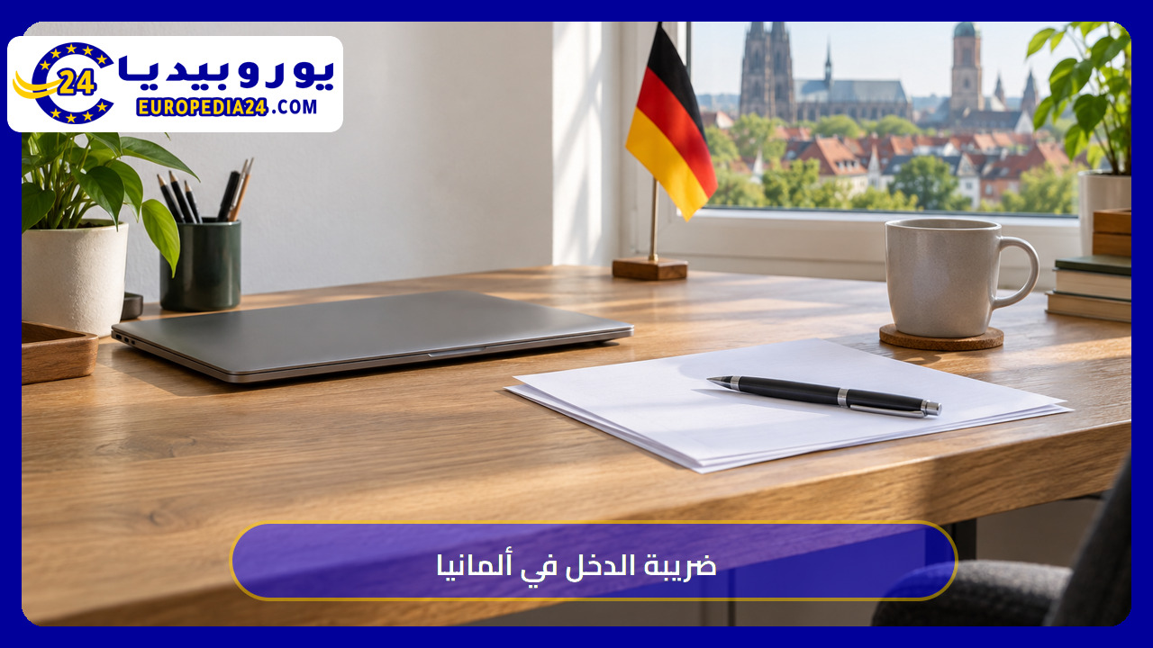 مشهد توضيحي لترتيب أوراق ضريبة الدخل في ألمانيا