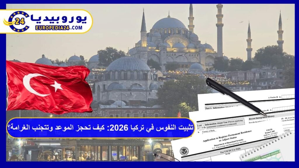 دليل تثبيت النفوس في تركيا 2026: كيف تحجز الموعد وتتجنب الغرامة؟ 1 تثبيت النفوس في تركيا