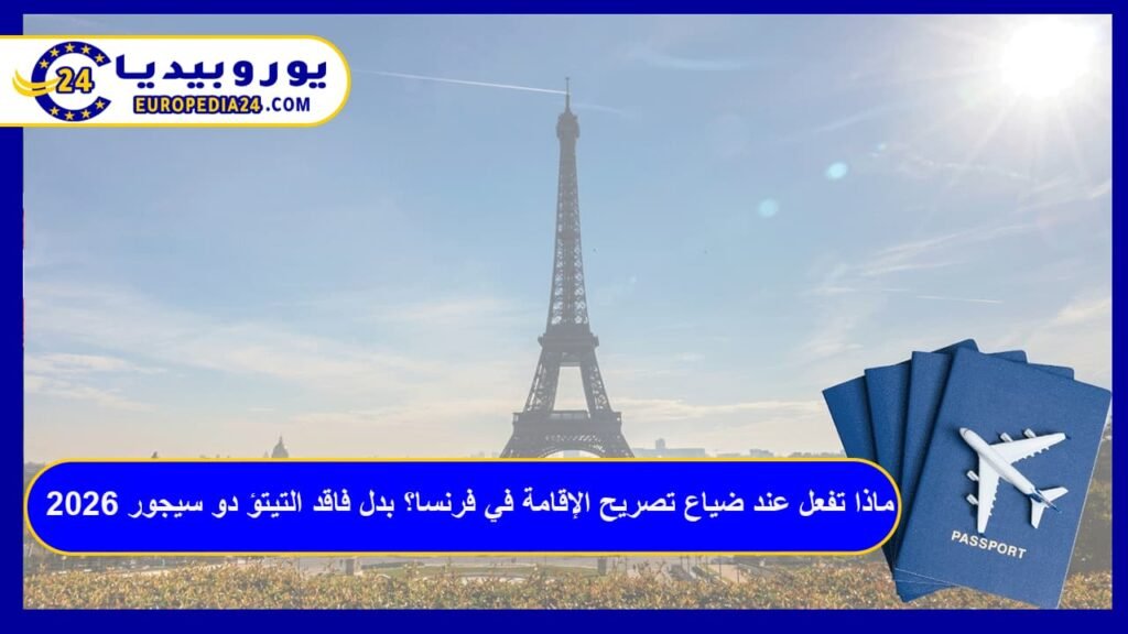 ماذا تفعل عند ضياع تصريح الإقامة في فرنسا؟ بدل فاقد التيتؤ دو سيجور 2026 1 ضياع تصريح الإقامة في فرنسا