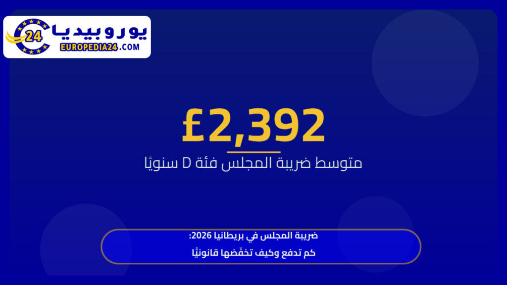 ضريبة المجلس في بريطانيا 2026: كم تدفع وكيف تخفّضها قانونيًّا 1 ضريبة المجلس في بريطانيا 2026: كم تدفع وكيف تخفّضها قانونيًّا