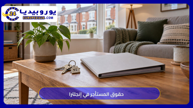 مفاتيح وملف عقد في منزل إنجليزي لتوضيح حقوق المستأجر