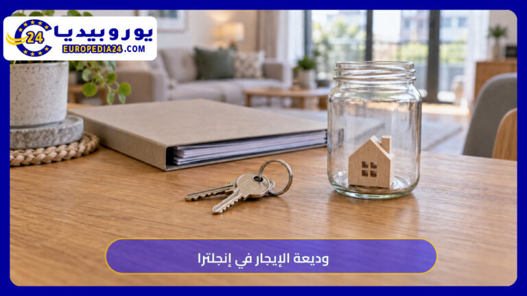 مجسم منزل داخل وعاء ومفاتيح لتوضيح حماية وديعة الإيجار